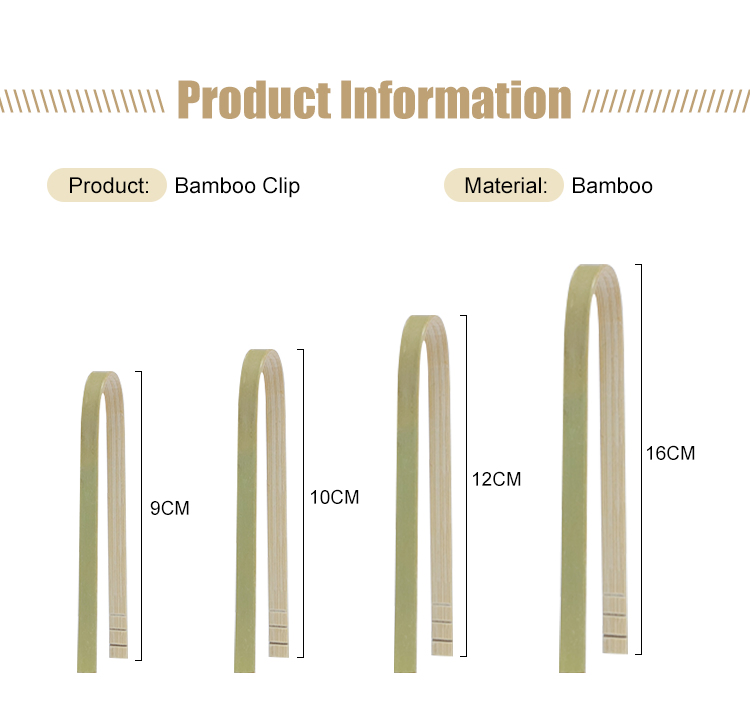 Bamboo Kitchen Utensil Tongs Reusable Bamboo Toast Tongs for Toast Kimchi Fruit and Tea Sushi Kitchen Cooking