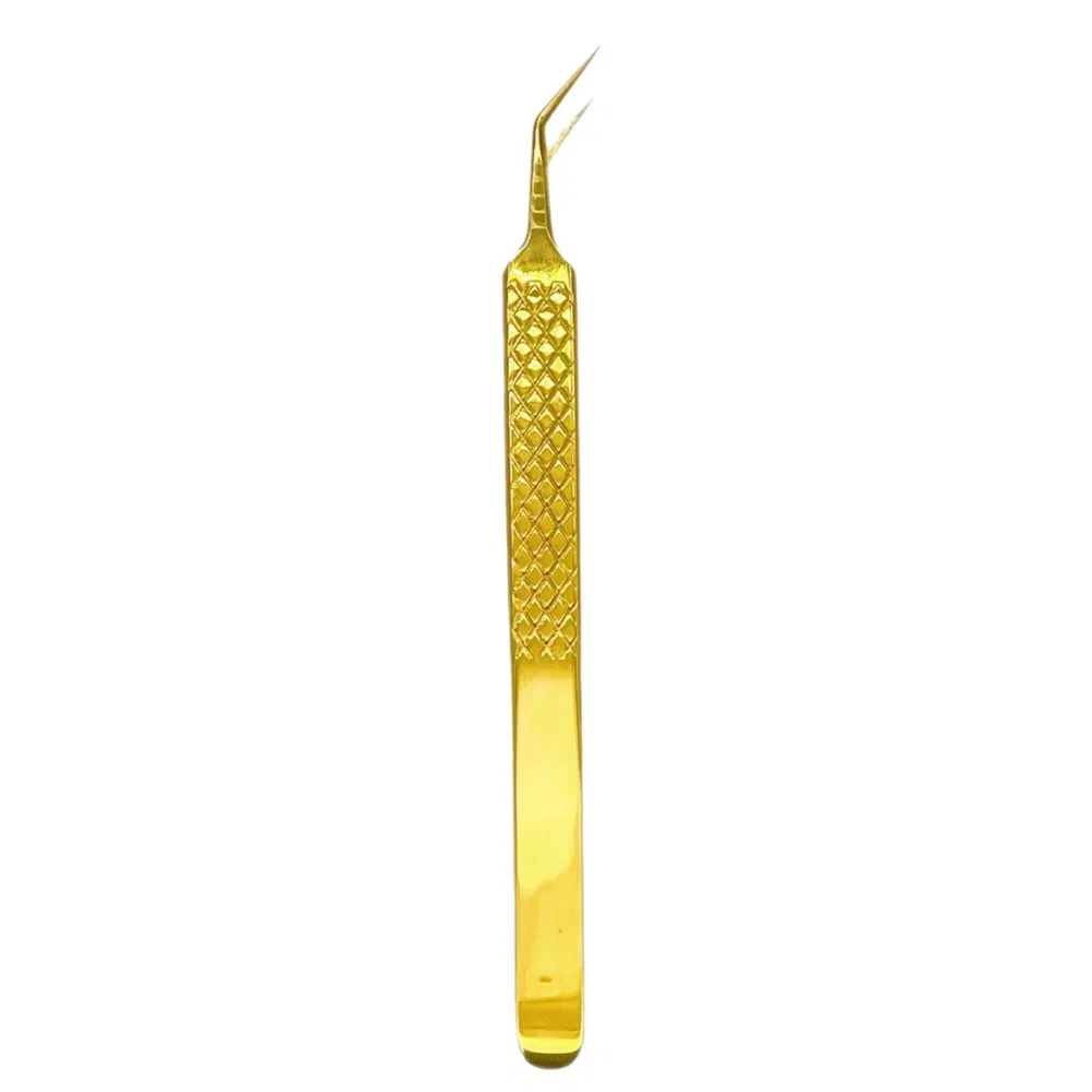 Best 45 90 Degree Isolation Metal Gold Volume Lash Eyelash Extension Tweezers