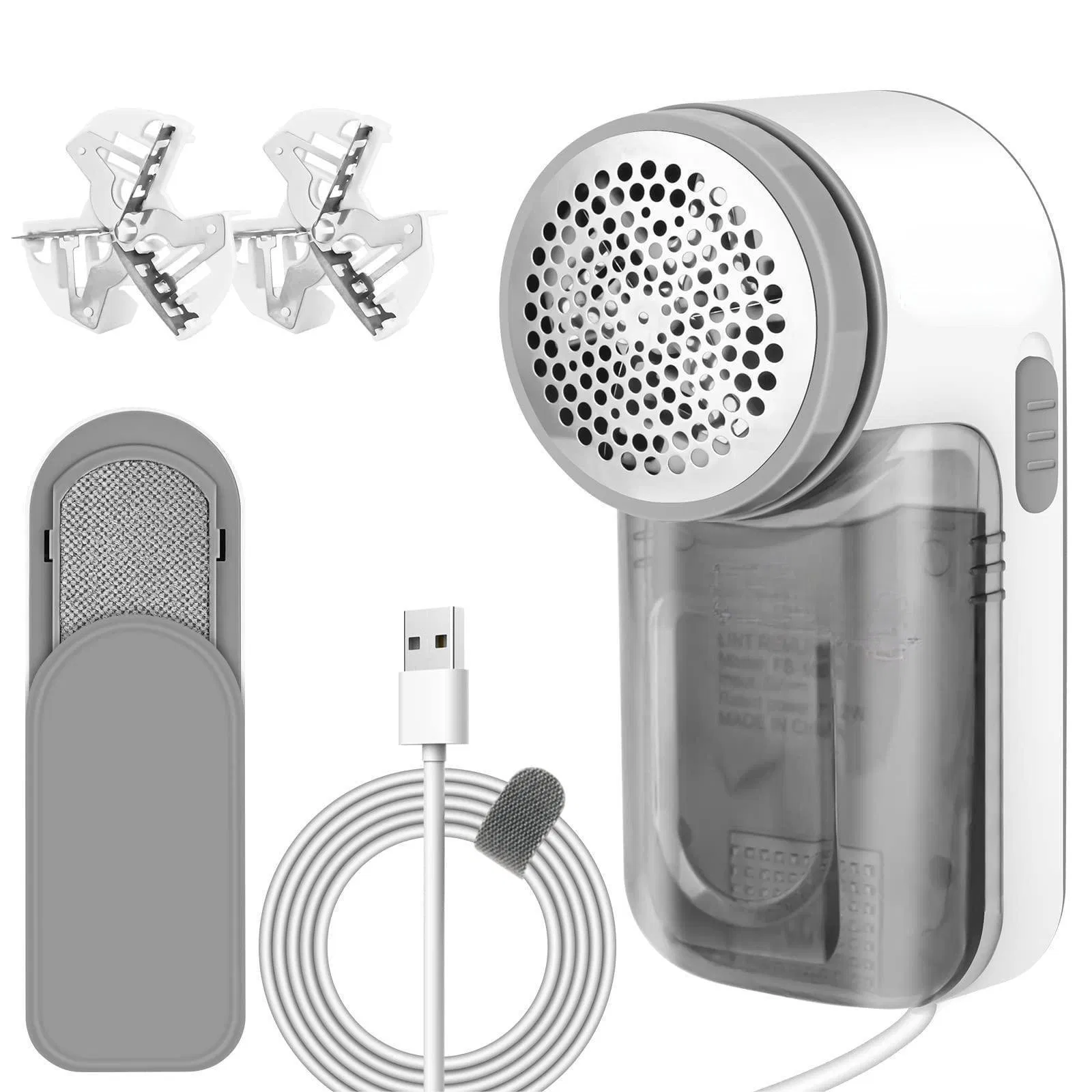 USB Powered Shaver Brush 2-in-1 Sweater De-Fuzzer Battery-Free Fabric Lint Remover