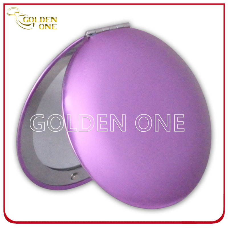 Personalized Gift Printed & Epoxy Logo Round Metal Cosmetic Mirror