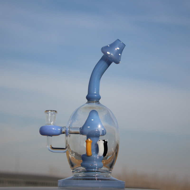 China Factory Colorful Mushroom Shape Glass Water Pipe Glass Hookah