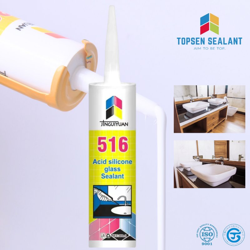 Quick Drying Acetic Cure Clear Silicone Sealant Anti Mold for Gp Construction