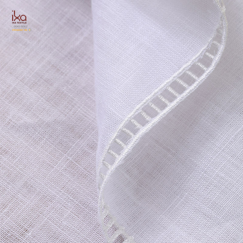 Aesthetic Home Decor Fabric Wedding Christmas Party Decoration Lunch Dinner Woven White Custom Printed Embroidery Pure Linen Napkin with Logo