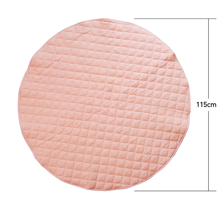 Round Cotton French Linen Soft Quilting Baby Play Mat Gym Mat for Kids