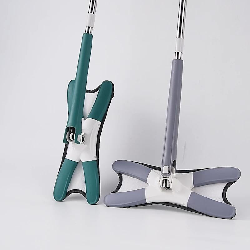 X-Type Free Hand Plastic Floor Cleaning Microfiber Clean Magic Squeeze Flat Mop