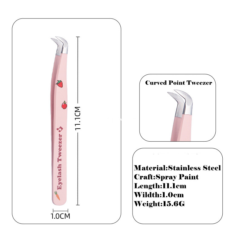 Professional Stainless Steel Beauty Bent Straight Precision Eyelash Extension Lash Isolation Tweezers