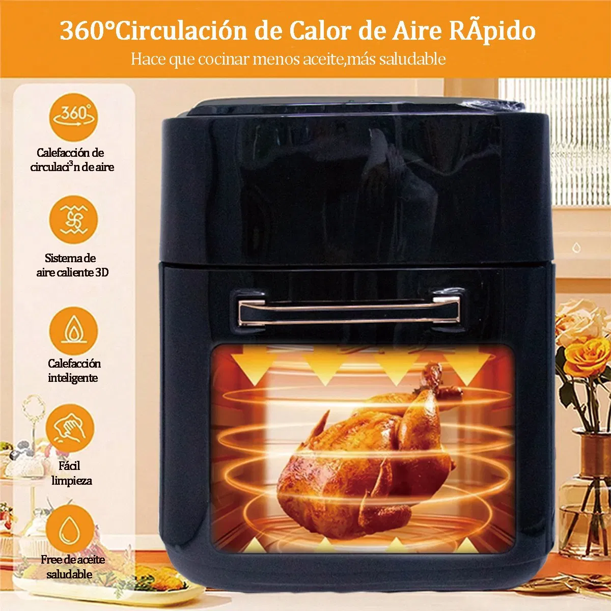 Freidora De Aire Weyon 15L Digital Freidora Aire Horno 1400W Free Shipping to Mexico City