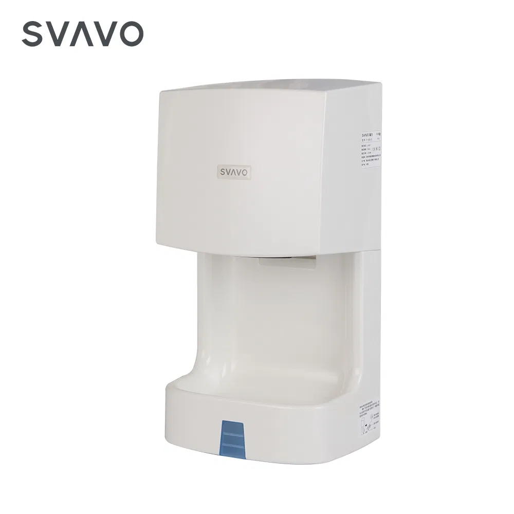 Commercial Public Restroom Wall Mounted Smart Warm Cold Wind Hand Dryer with Tray