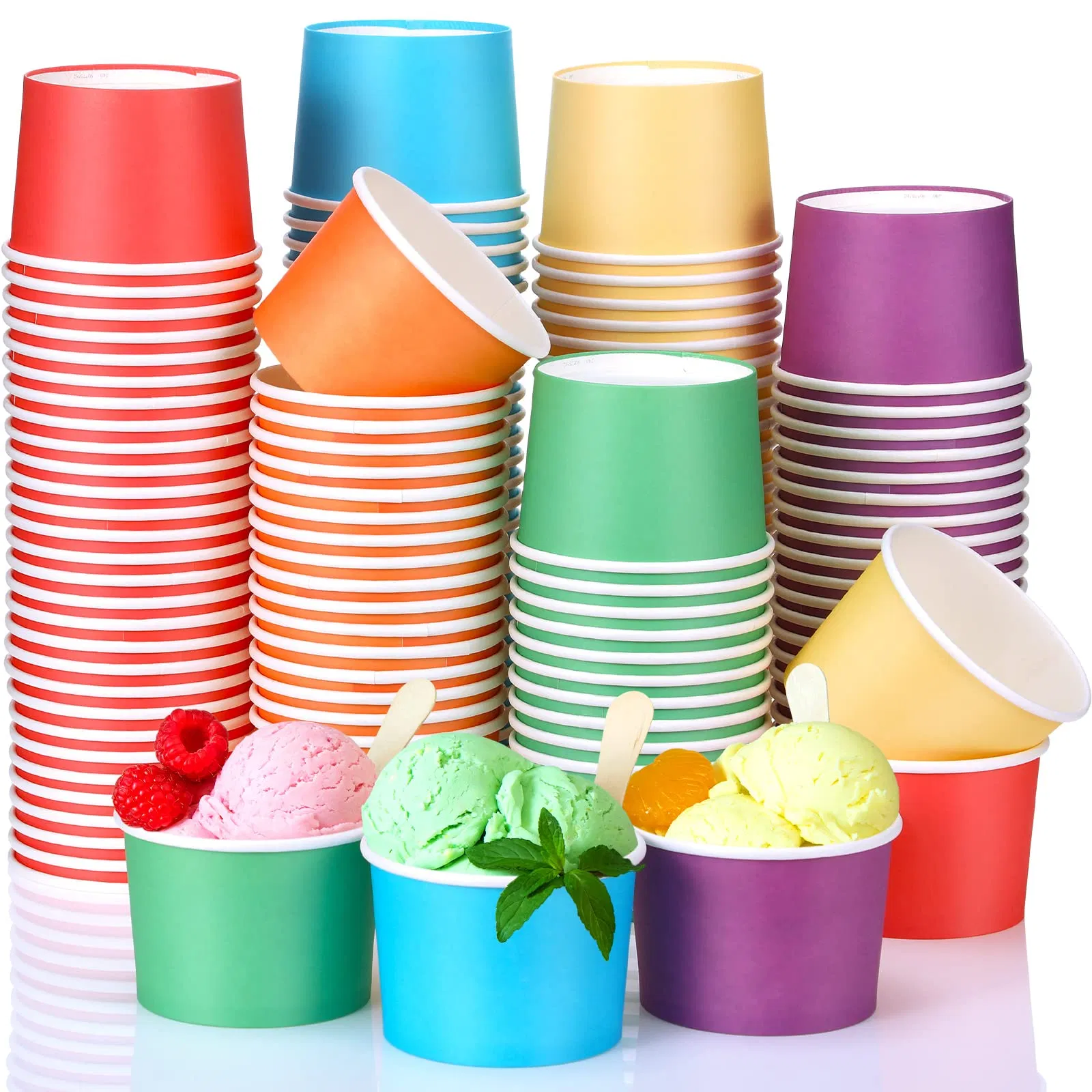Recyclable Paper Ice Cream Bowl Disposable Cup for Sundae and Gelato