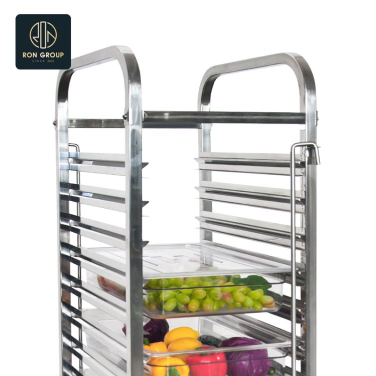 Stainless Steel Gn Pan Service Cart for Commercial Kitchens