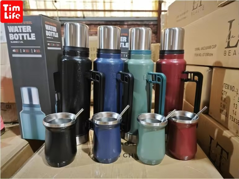 Термокружка Yerba Mate с трубочкой, 1000-1900 мл