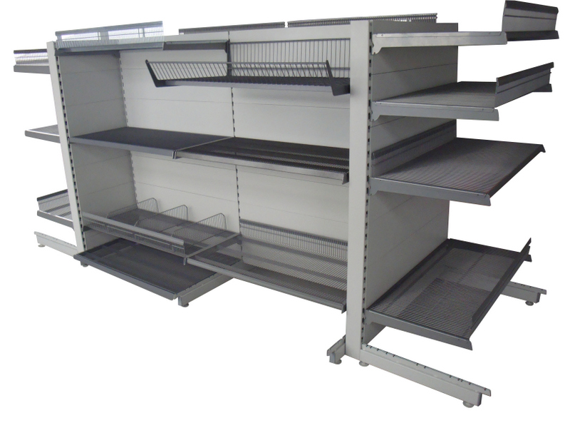 Supermarket Shelf with Wire Layer Shelves Between, Easy Adjustable Shelving