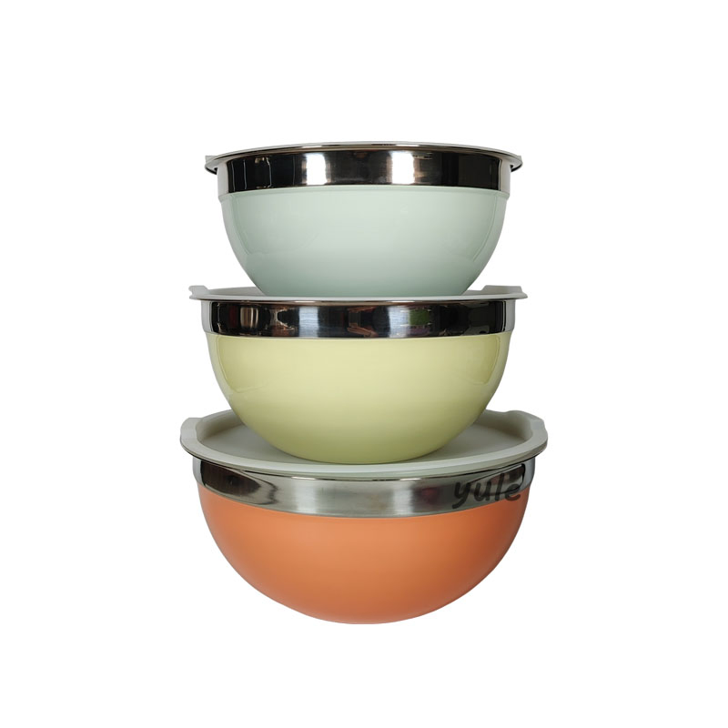 BPA Free Food Grade Safe SS304 Eco-Friendly Kitchen Gadgets Baking Assistant Mixing Bowl with Lid Stainless Steel Salad Bowl