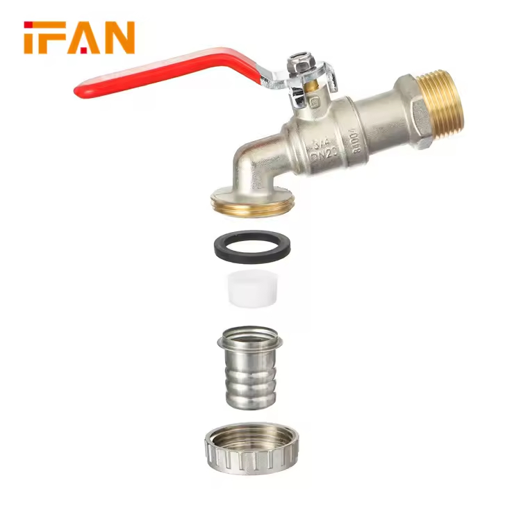 Ifan Good Pirce Customized Color Brass Bibcock Faucet 1/2"-1" Bibcock Brass Factory Original Brass Bibcock Tap