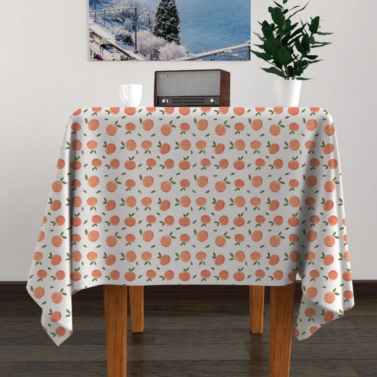 Waterproof and Wear-Resistant Thickened Tablecloth for Home Kitchen, Fruit Printed Tablecloth Tabletop