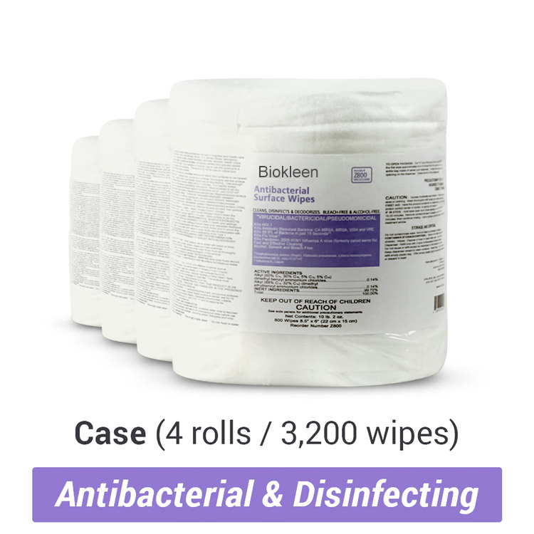 Biokleen Dispensing Endurance Recyclable Cleaning Surfaces Bulk Gym Wipes Roll