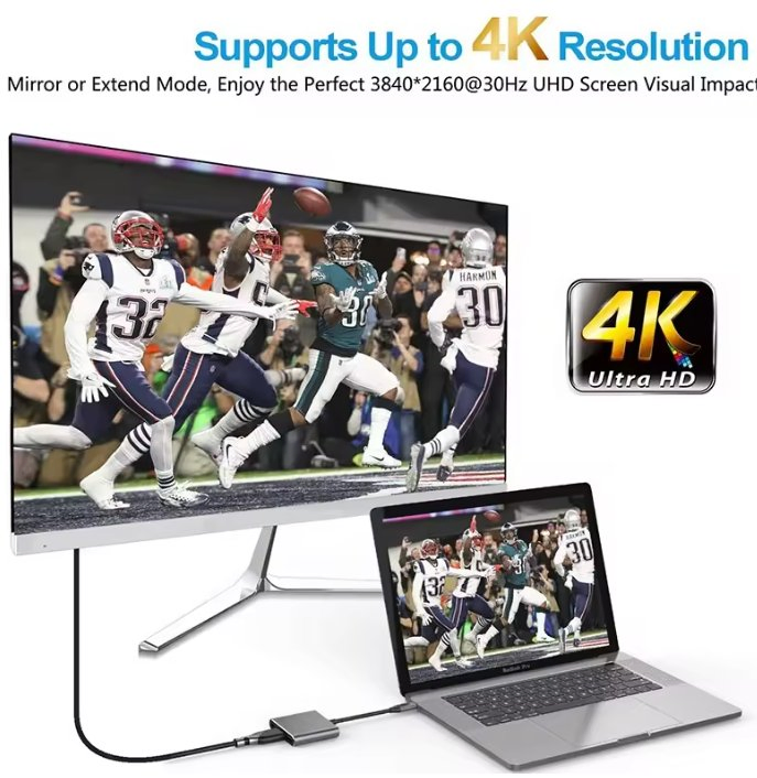 Адаптер Xput 3 в 1 USB-C на USB 3.0 и HDMI 4K