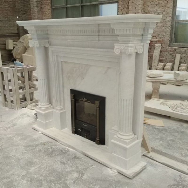 White Marble Fireplace Mantels for Room