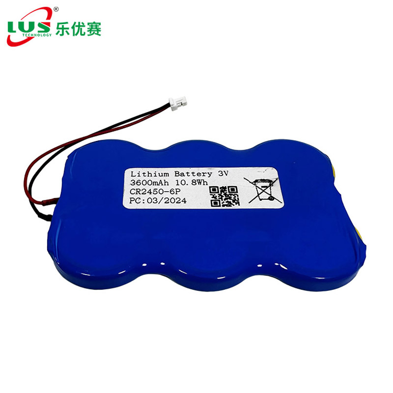 Lithium Battery Pack 3V 3600mAh Cr2450-6p OEM Lithium Battery Pack 3volt Lithium Button Cell Battery Factory