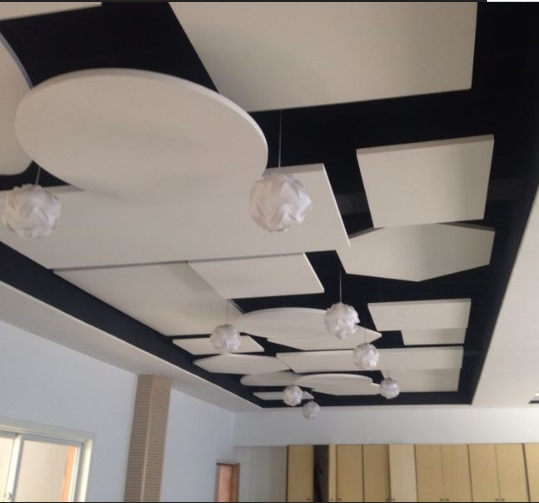 Sound Absorbing Circle Fiber Glass Ceiling/Baffle for Interior Decoration
