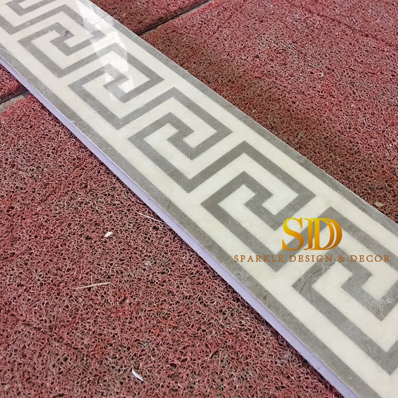 Contemporary Home Flooring Decoration Simple Natural Marble Floor Border Design