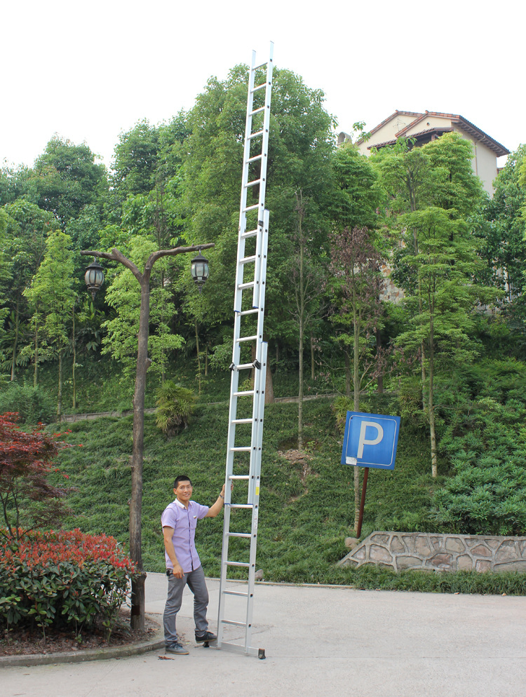 1200cm Height 3*16 Steps Electric Attic Lightweight Folding Step 3 Section Extension Ladder