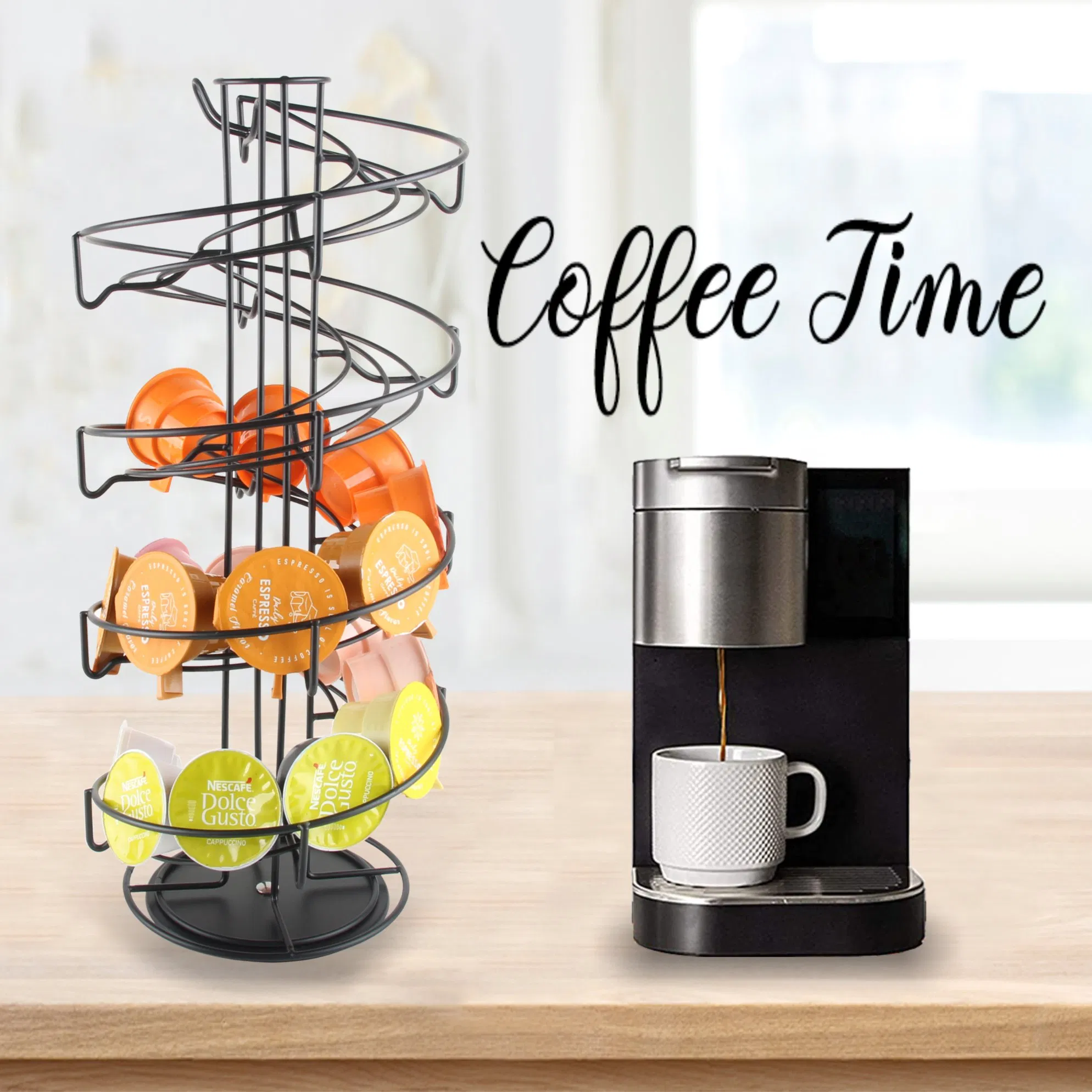 Вращающийся держатель для кофейных капсул из металла