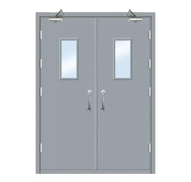 Smokeproof Fire Rated Steel Doors Exit Room Fire Doors with Glass Window