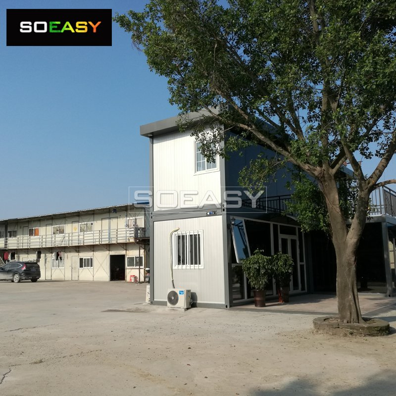 20 FT Luxury Prefab Light Steel Structure Sandwich Panel Wall Flat Pack Container House