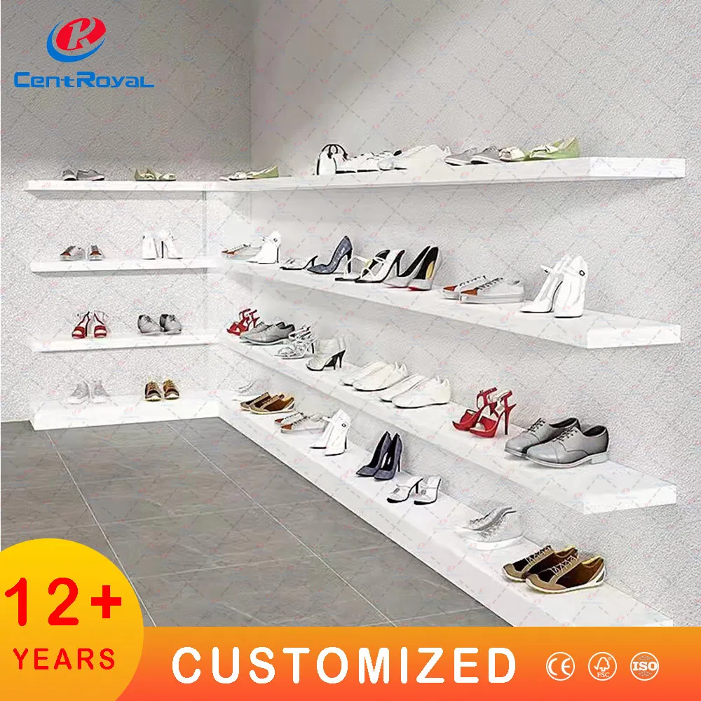 Wholesales Customized Floor Standing Metal Shoe Showcase Shoes Display Stand Rack