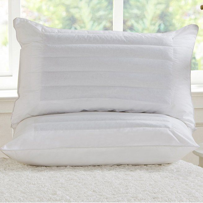 100% Cotton Fabric Satin Strip Pillows Soft Hotel Quality Pillows Luxury Down Alternative Bed Sleep Pillow for Hotel