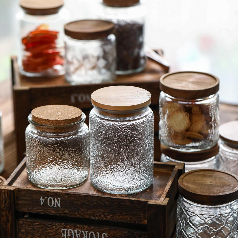 Японский стеклянный чайник с бамбуковой крышкой для хранения