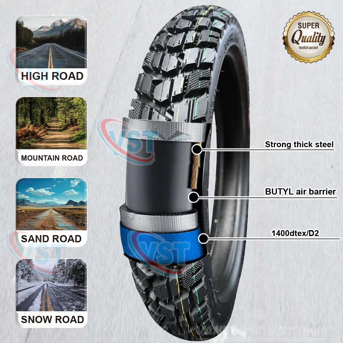 Мотошина бескамерная 90/90-17 для мотоцикла и скутера