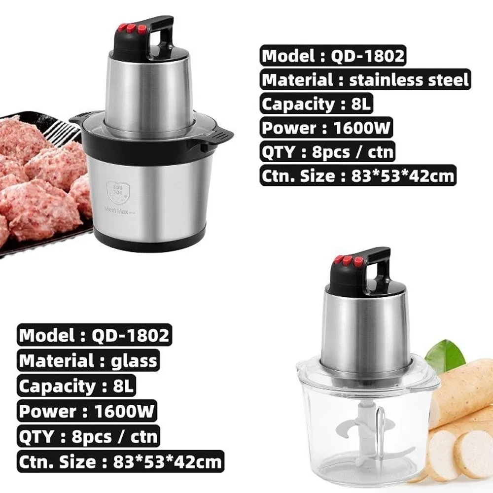 8L Portable Multifunction Electric Meat Grinder for Household RV Home Use