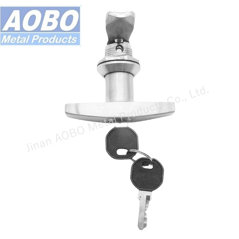 Aobo Door Lock Zinc Alloy Insert Stainless Steel Cabinet Quarter Turn Cam Latch T Handle Lock with Key