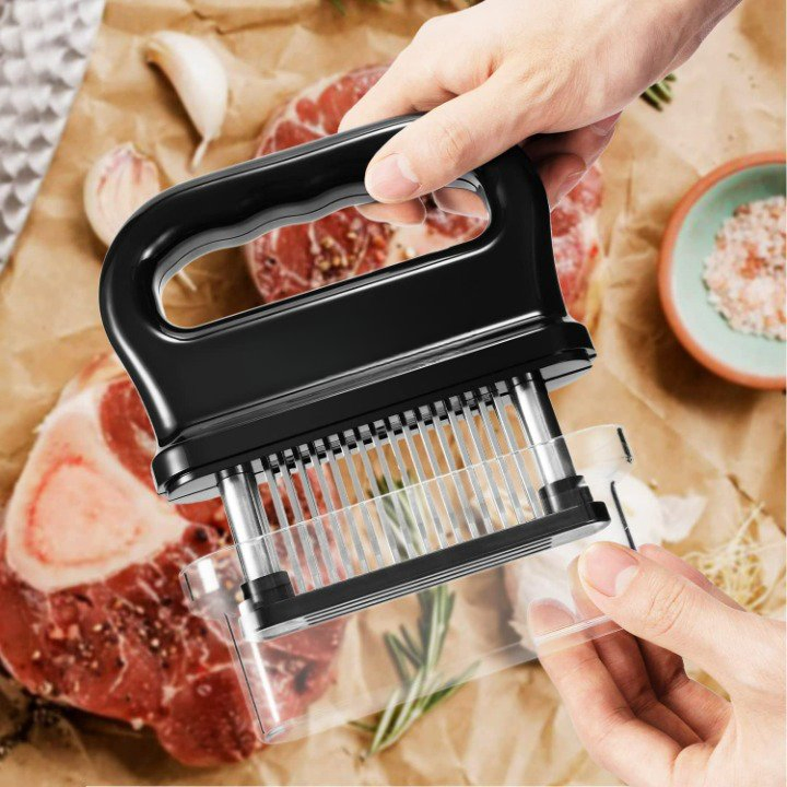 Meat Tenderizer BBQ Marinade Stainless Steel Sharp Needle Blades Kitchen Meat Tool Tenderizer