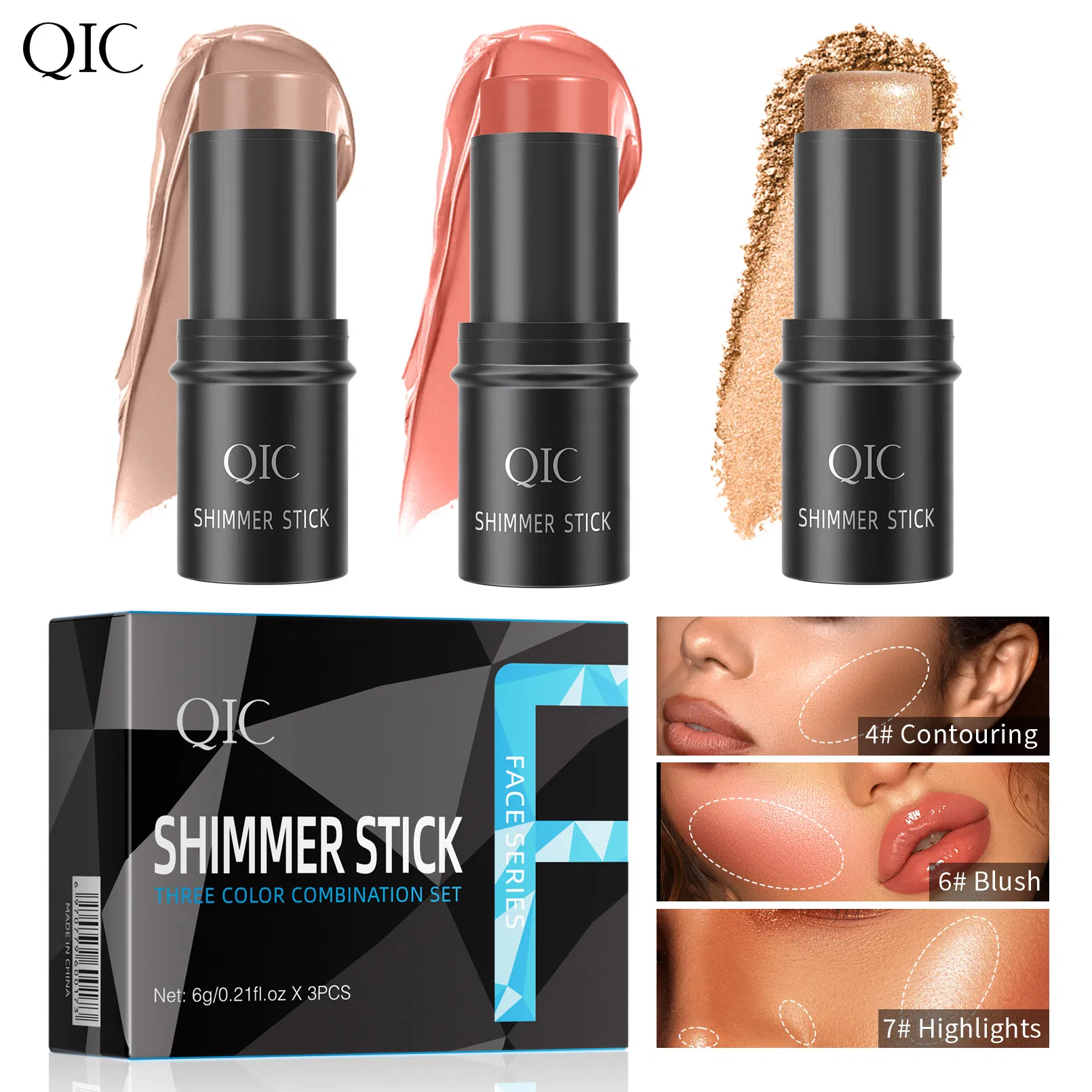 New Wholesale Facial Makeup Contour Corrector Vegan PRO Concealer Stick Matte Waterproof 6 Color Face Concealer Stick Set
