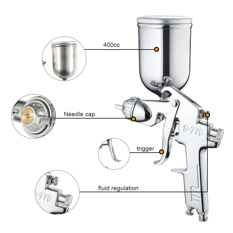 Пистолет для покраски высокого давления S-770G с насадкой 2.0мм