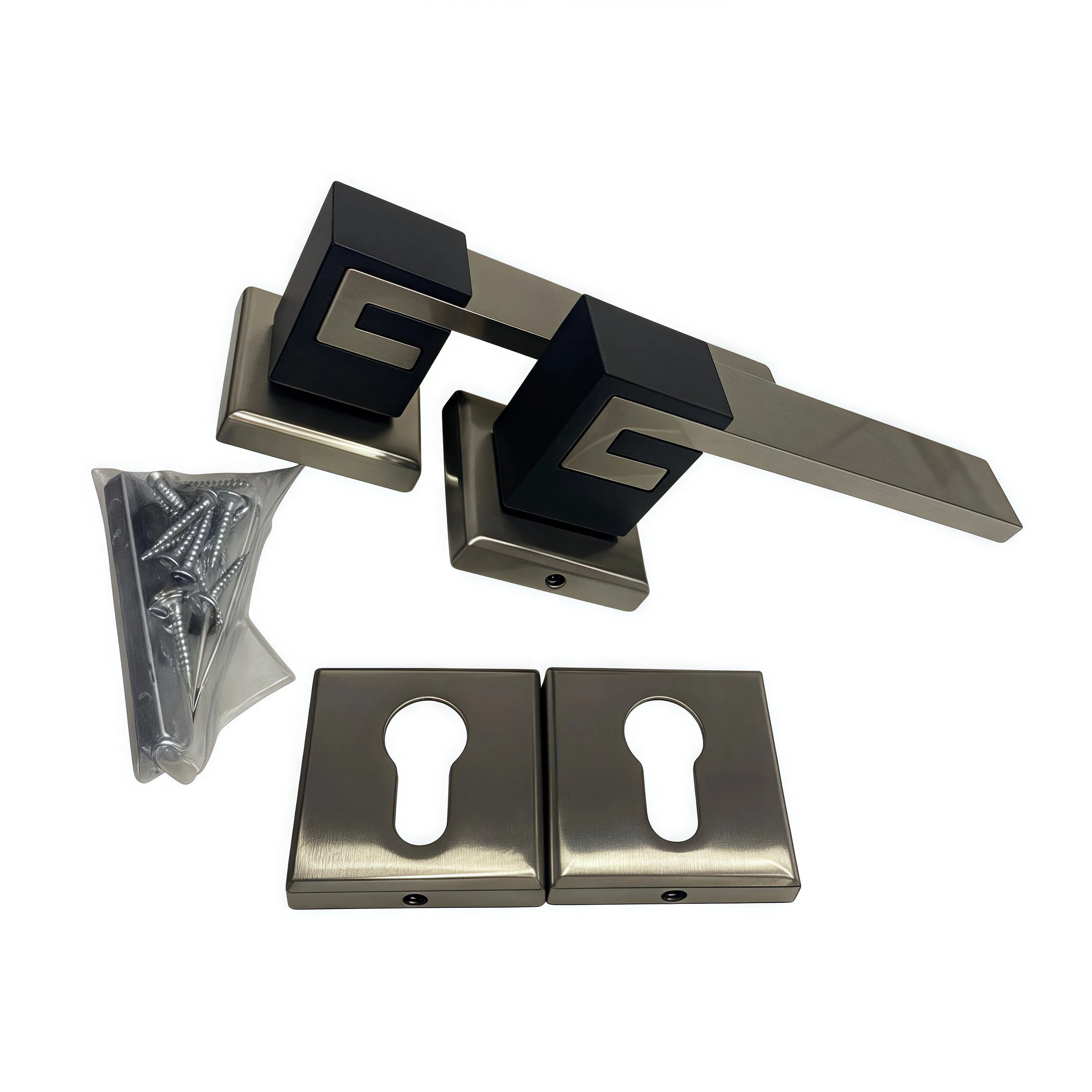 Light Luxury Design Modern Apartment Door Hardware Lever American Zinc Alloy Door Handle Lock Durable Right Angle Door Handle