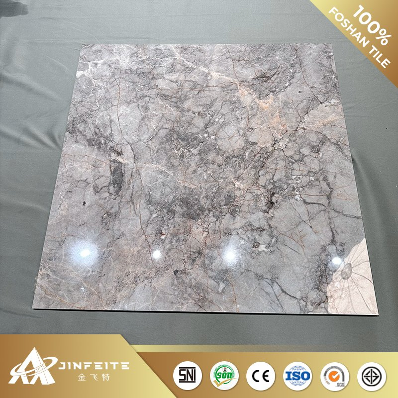 60*60cm Black Glossy Marble Porcelain Tile Cheap Price for Resell and Project
