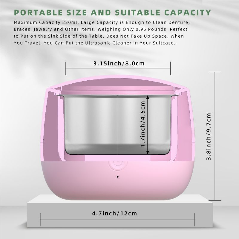 Top Seller Home Appliances Mini 400ml UV-C Ultrasonic Cleaners for Glasses Jewelry Gold Tooth Other Washing Machine