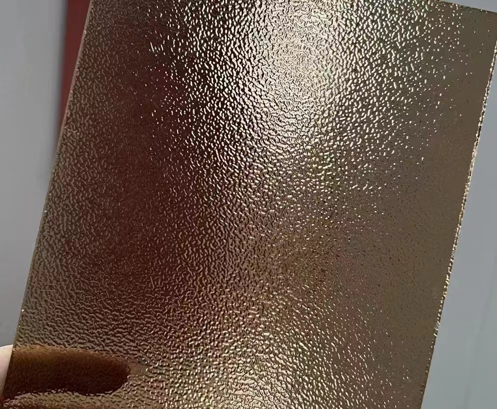 6mm 8mm Brown Frosted Acid Etched Tempered Glass Shower Panel