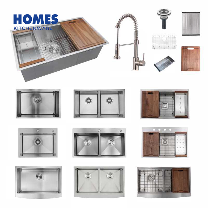 Hot Sale Stainless Steel Kitchen Sink Waterfall Workstation for Kitchen
