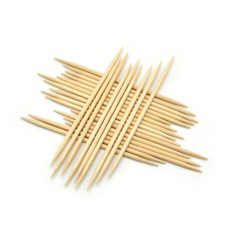 Toothpick Carved Birch Wooden Personalized Disposable Carton Natural Tableware