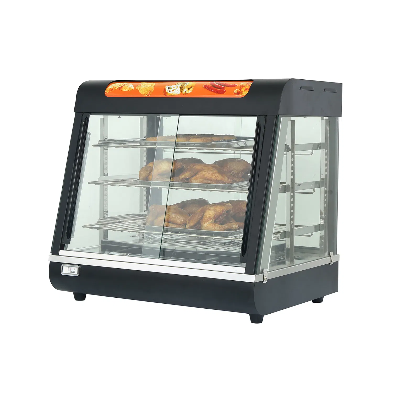CE Approval Electric Curved Glass Warming Showcase Food Warmer R60-2