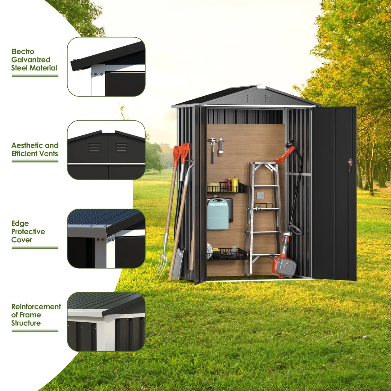 Garden Shed Outdoor Metal Steel Storage House Tool Garden Shed