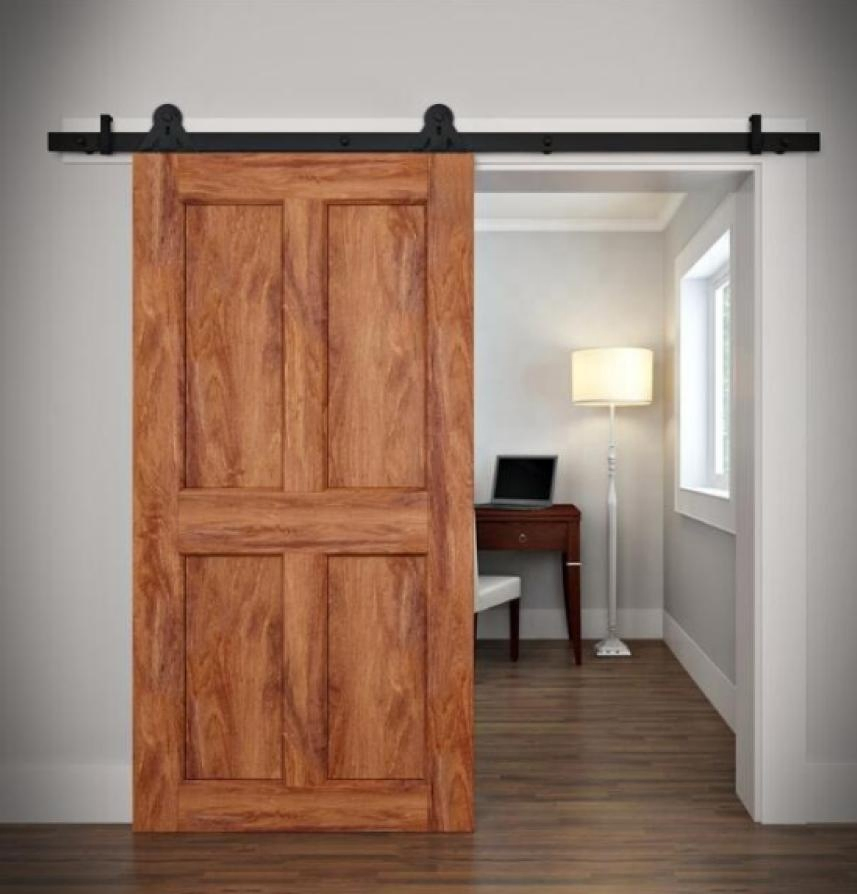 Double Sliding Track Antique Roller Barn Door Hardware for Cabinet Closet Fit