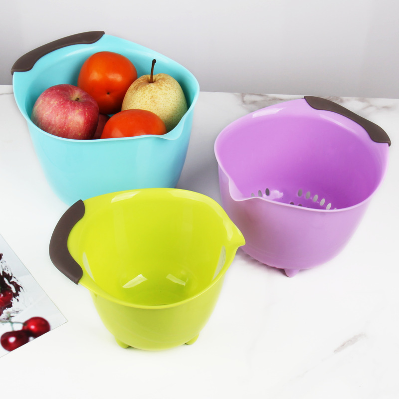 Three-Piece Salad Bowl Set BPA Free-Polished Mixing and Fruit/Vegetable Bowl for Parties