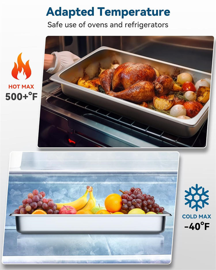 Factory Wholesale Stainless Steel Steam Table Hotel Pan Lasagna Baking Metal Food Pan