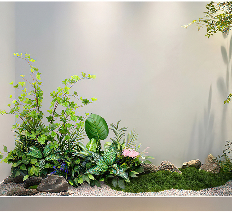 Растения искусственные мох в горшках для декора